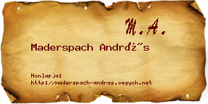 Maderspach András névjegykártya
