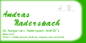 andras maderspach business card